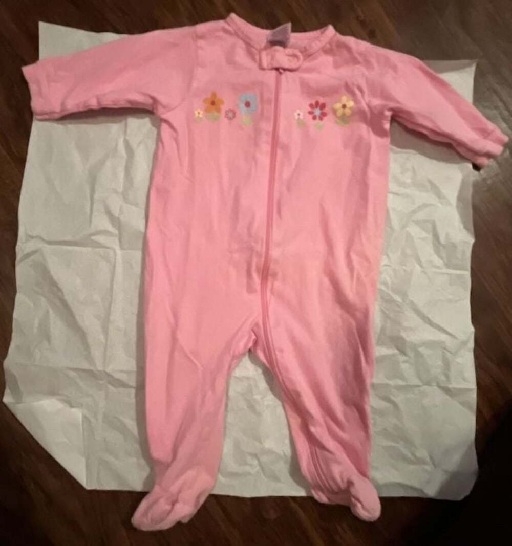 Gerber Baby Girl Pink Floral Footed Sleeper Pajamas 3-6 Months